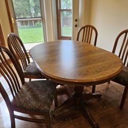 Kitchen Table With 5 Chairs, Leave
