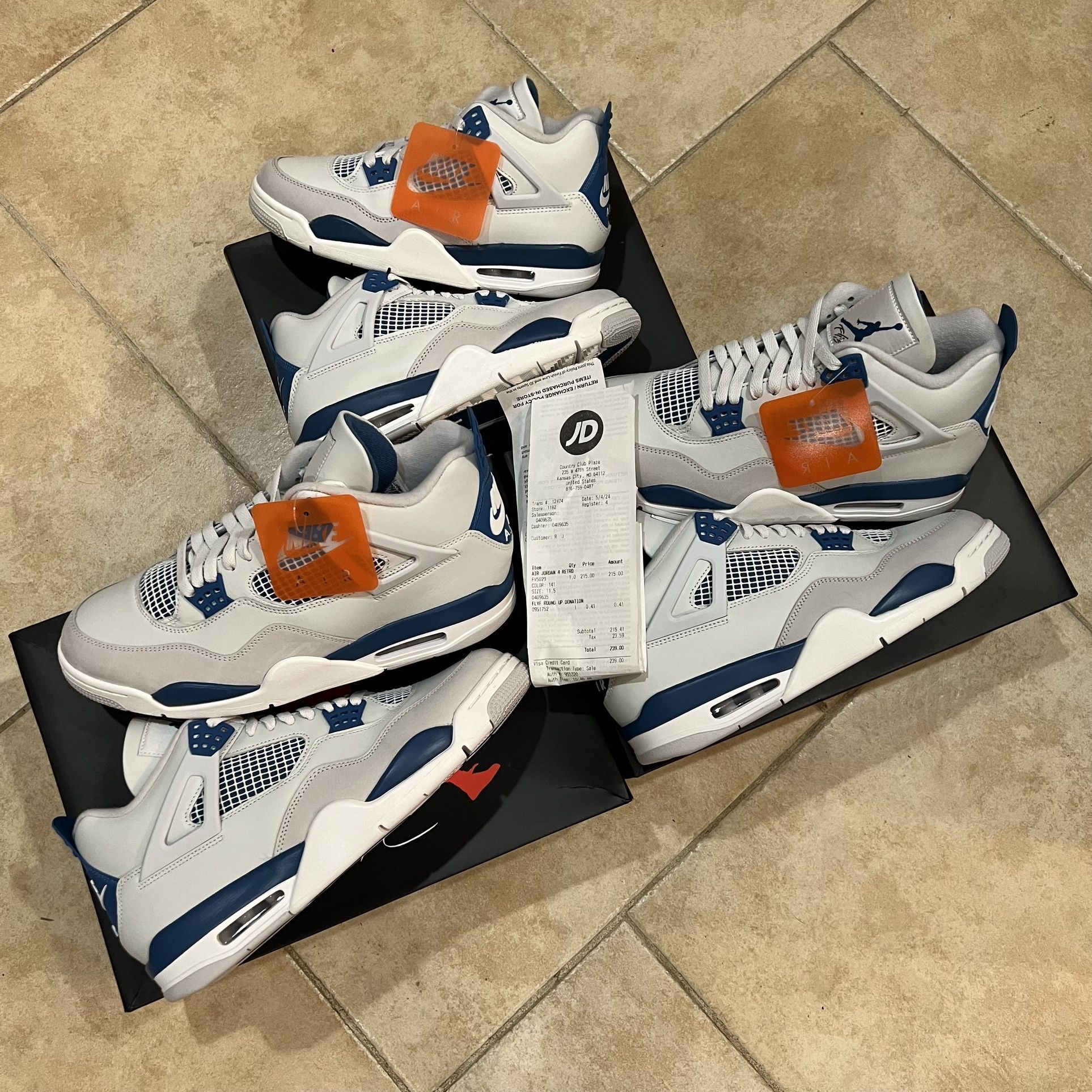 JORDAN 4 MILITARY BLUE