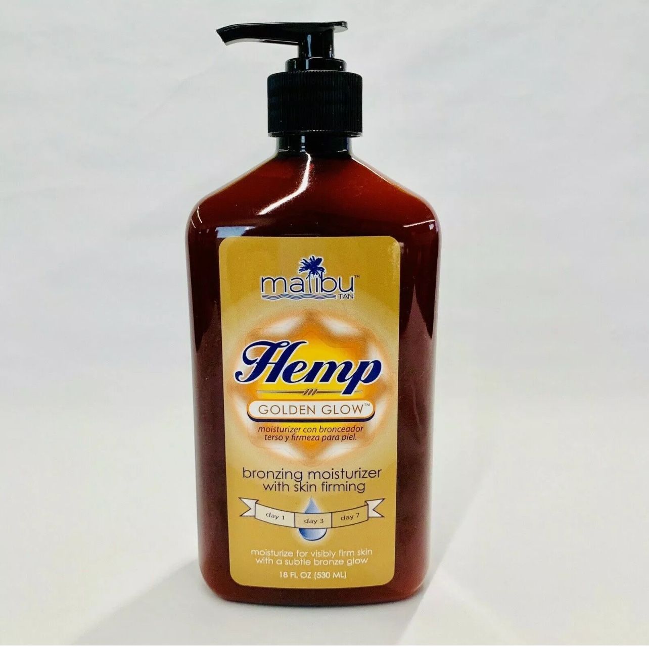 Malibu Tan Hemp Golden Glow Skin Firming Bronzing Moisturizer 18 FI Oz Lotion
