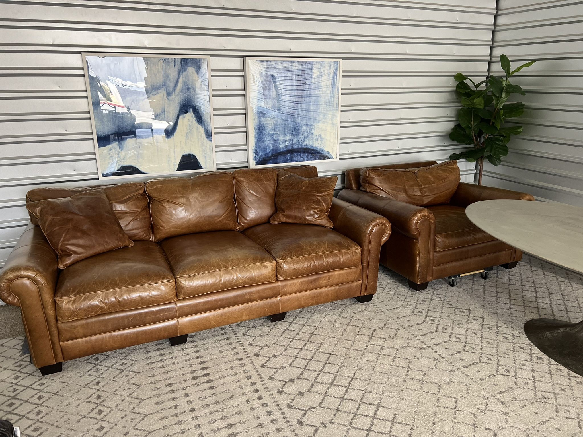 Genuine Leather Couch Set