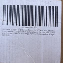 6QT Gold Round Chafing Dishes for Buffet, 4 Pack