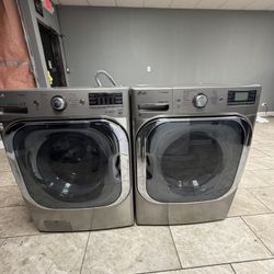 LG Mega capacity front load washer &. LG Mega capacity gas dryer set stainless steel 