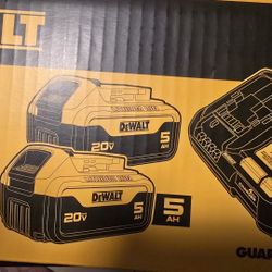 DEWALT 20 -Volt 2 -Pack Lithium-ion ( 5 Ah 5 Ah
Battery and Charger )) NEW Sealed With Warranty 