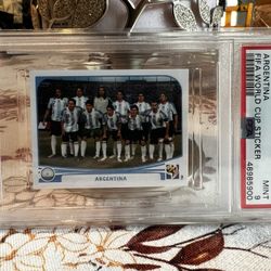 2010 Panini SOUTPH ÁFRICA # 106 ARGENTINA FIFA WORLD CUP STICKER PSA 9