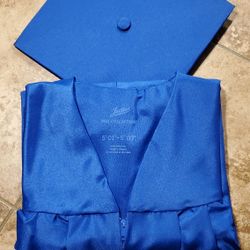 Graduation cap and gown- Never Worn.  Size 5'1-5'3- Please Read Description. 
