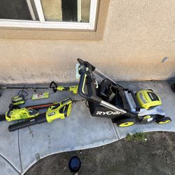 Ryobi 40V Lawn Mower And Weed Wacker