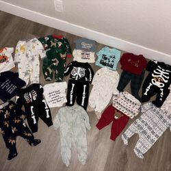 3–6 Month Baby Boy Clothing Lot – 21 Pieces – Holiday + Sleepers
