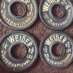 (4) Weider International 2.75 lbs 1.25 kg Weight Plates