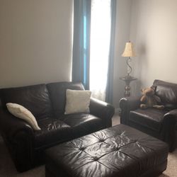 Real leather living set