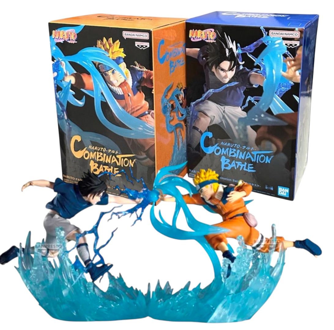 Bandai Naruto Combination Battle Figure - Naruto Uzumaki Vs Sasuke Uchiha Set