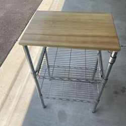 Wood Top Chrome Rack