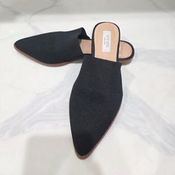 STEVEN New York Knit Mules 6.5 Black Slip On Pointed Toe Flats Women’s Shoes