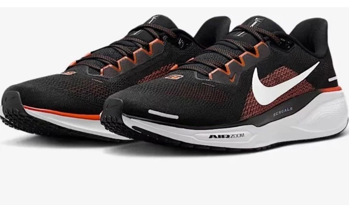 Nike Air Zoom Pegasus 41 Mens NFL Bengals FZ5072-001 Black Running Shoes Sz 9.5