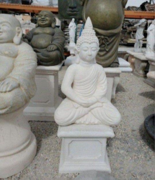 Concrete Buddha Statue / Cement Stone Backyard Patio Garden Buddhas