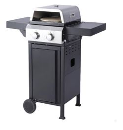 2-in-1 Outdoor Propane Portable Pizza Oven / BBQ Grill (24600 BTU) w/ Wire Enamel Cooking Grids & Folding Side Tables [NEW]  **Retails for $300