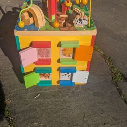 Activity Center Wooden Learning Activity Cube