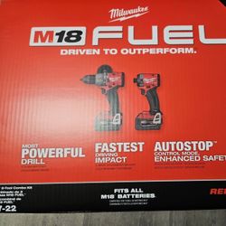 Milwaukee M18 FUEL 18V 2-Tool Combo Kit - Red (3697-22)