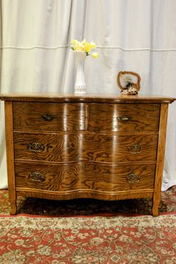 Vintage Tiger Wood Dresser 