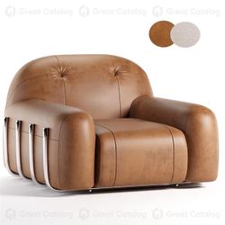Brace Saddle Leather Chair