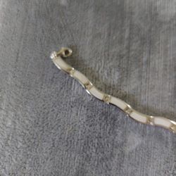Sterling Silver Mother Of Pearl  Bracelet  7.5mm