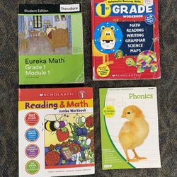 Grade 1 Educational Workbooks Set 