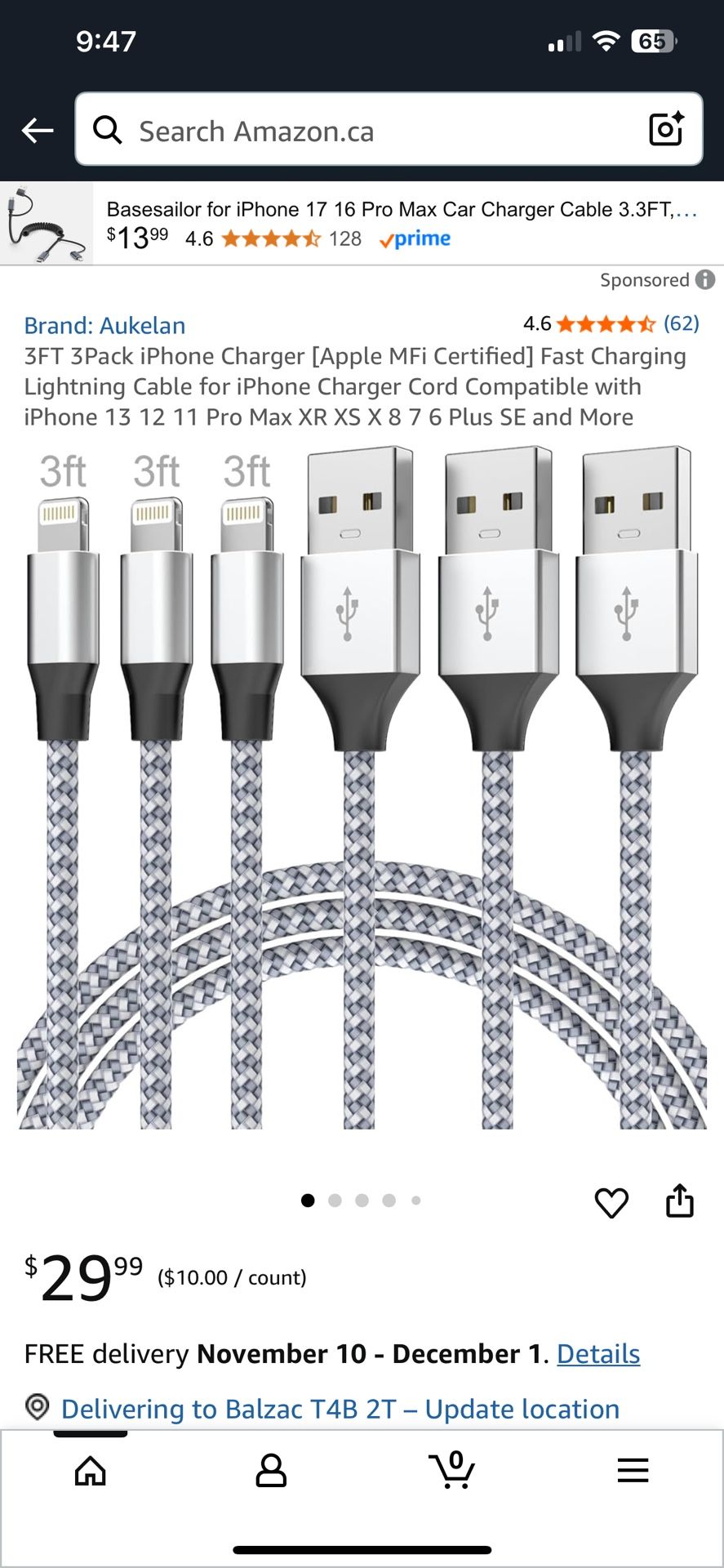 3FT 3Pack iPhone Charger [Apple MFi Certified] Fast Charging Lightning Cable for iPhone Charger Cord Compatible with iPhone 13 12 11 Pro Max XR XS X 8