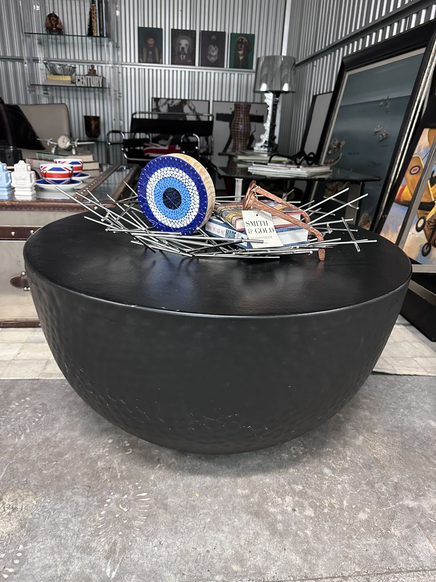 Industrial Create&Barrel Drum Coffee Table