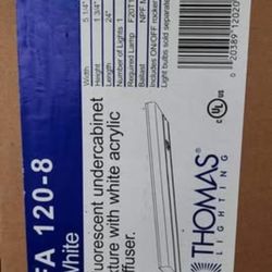 FA 120-8 FLIORESCENT UNDER CABINET FIXTURE WITH WHITE ACRYLIC DIFFUSER THOMAS LIGHTING  NIB