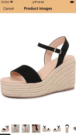 2026 Women's Raffia Strap Espadrille Wedge Sandals - Ankle Buckle Platform Wedges Open Toe Summer Beach Casual Shoes ( please follow my page all brand