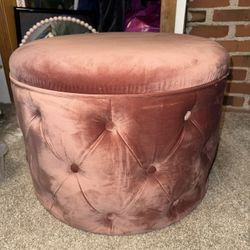 Pink Storage Ottoman 