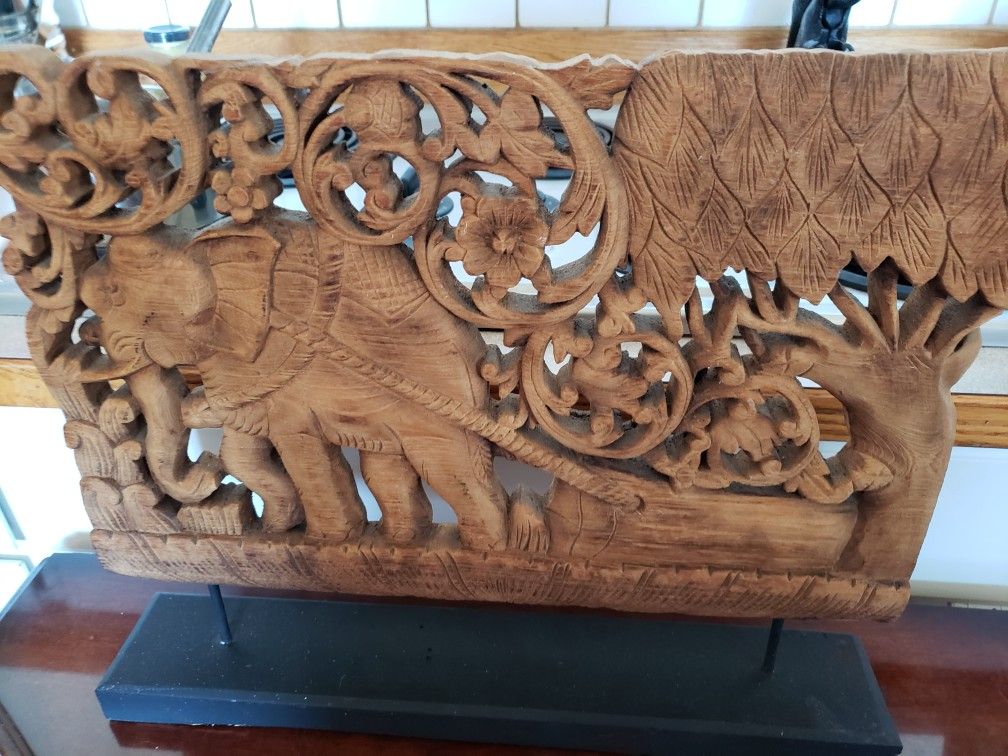 Elephant carved from a single piece of wood