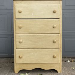 Vintage Wood Chest Of Drawers 