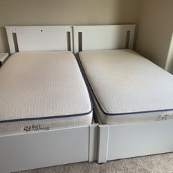 Two IKEA hemnes twin bed frames worth $740 Total