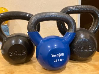 Set of 3 Kettlebells 25, 35, and 45 LB