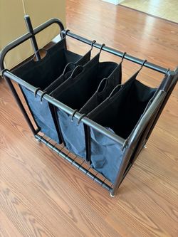 3-Bag Laundry Sorter with Metal Frame