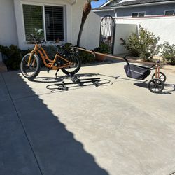 Surfboard E-bike, carrier and trailer