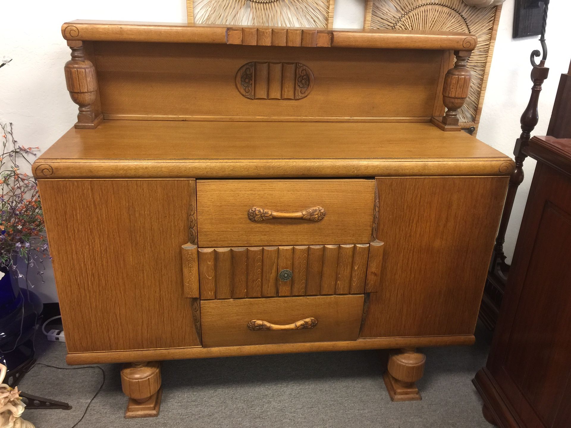 Antique Buffet 54” wide 20” deep 36/49” high