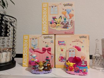 Valentine's Pokemon Lego Building Block Set -Pikachu Eevee & Pichu