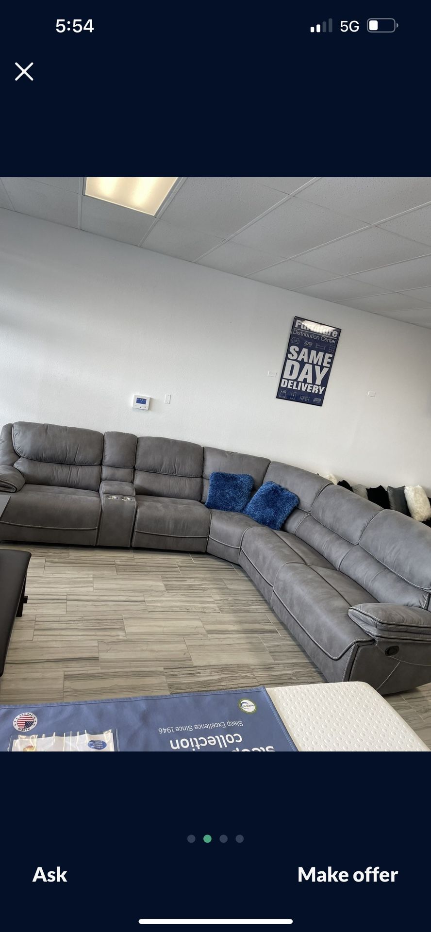 Beautiful Gray Alejandra Sectional Sofa!$1499!*SAME DAY DELIVERY*NO CREDIT NEEDED*EASY FINANCING*HUGE SALE*