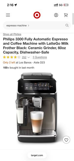 Philips  Automatic Expresso and latte maker w/Milk frother