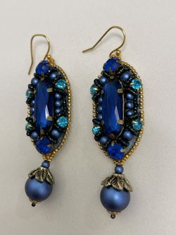 Antique Handmade Swarovski Crystals Earrings