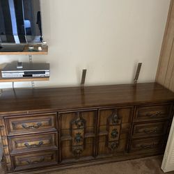Vintage dark wood dresser