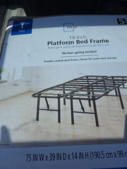 Platform bed frame 14-in twin size snow box spring needed