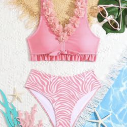 girls swimsuit two pieces bikini set (10Y—12Y)