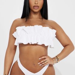 Fashion Nova Set Xl Swim White 