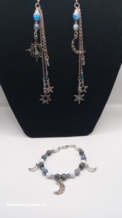 Celestial Goddess Earrings and Bracelet Set