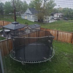 Trampoline With Protection Net