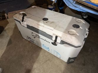 COHO 165QT Insulated Hard Cooler with Fish Ruler, Removable Cup Holders, Magnetic Disc & Tie-Down Loops, Ice Chest for Camping, Boating & Outdoor Use,