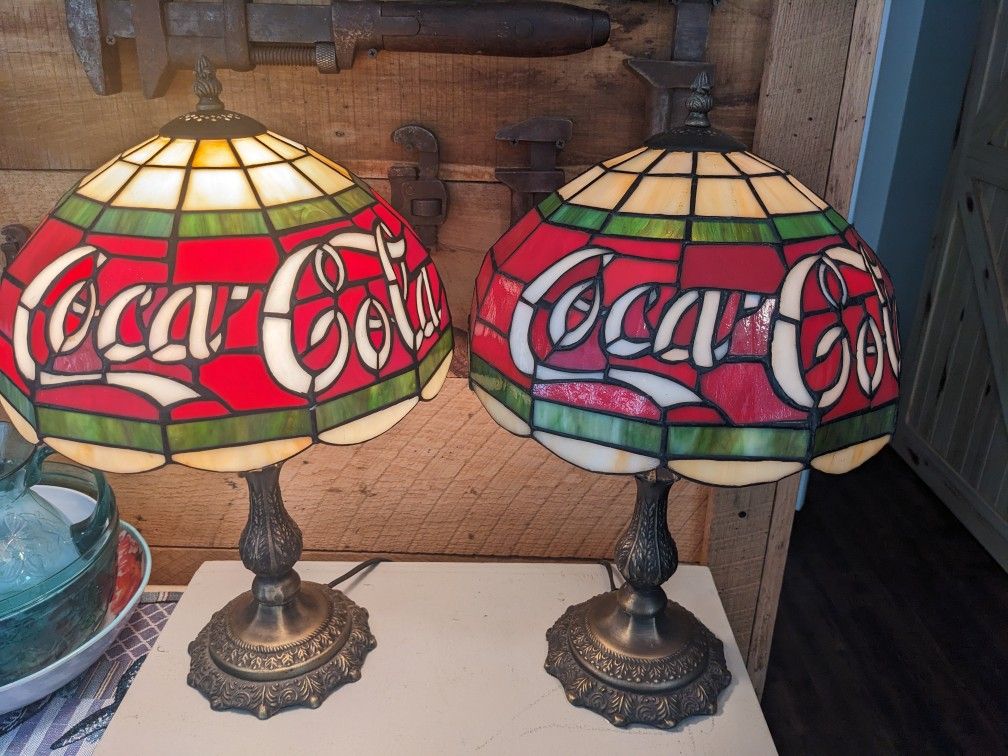 Pair Of Vintage Coca-Cola Lamps