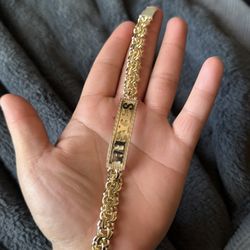 14k Gold Handmade Chino Link Bracelet.